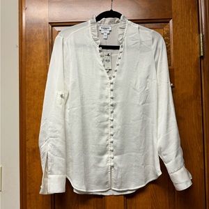 Express Button Up Blouse Roll Up Sleeves NWT